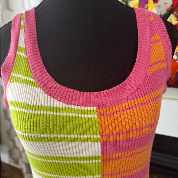 Circus by Sam Edelman Green and Orange Asymmetrical Sheath Dress - Picture 8 of 8